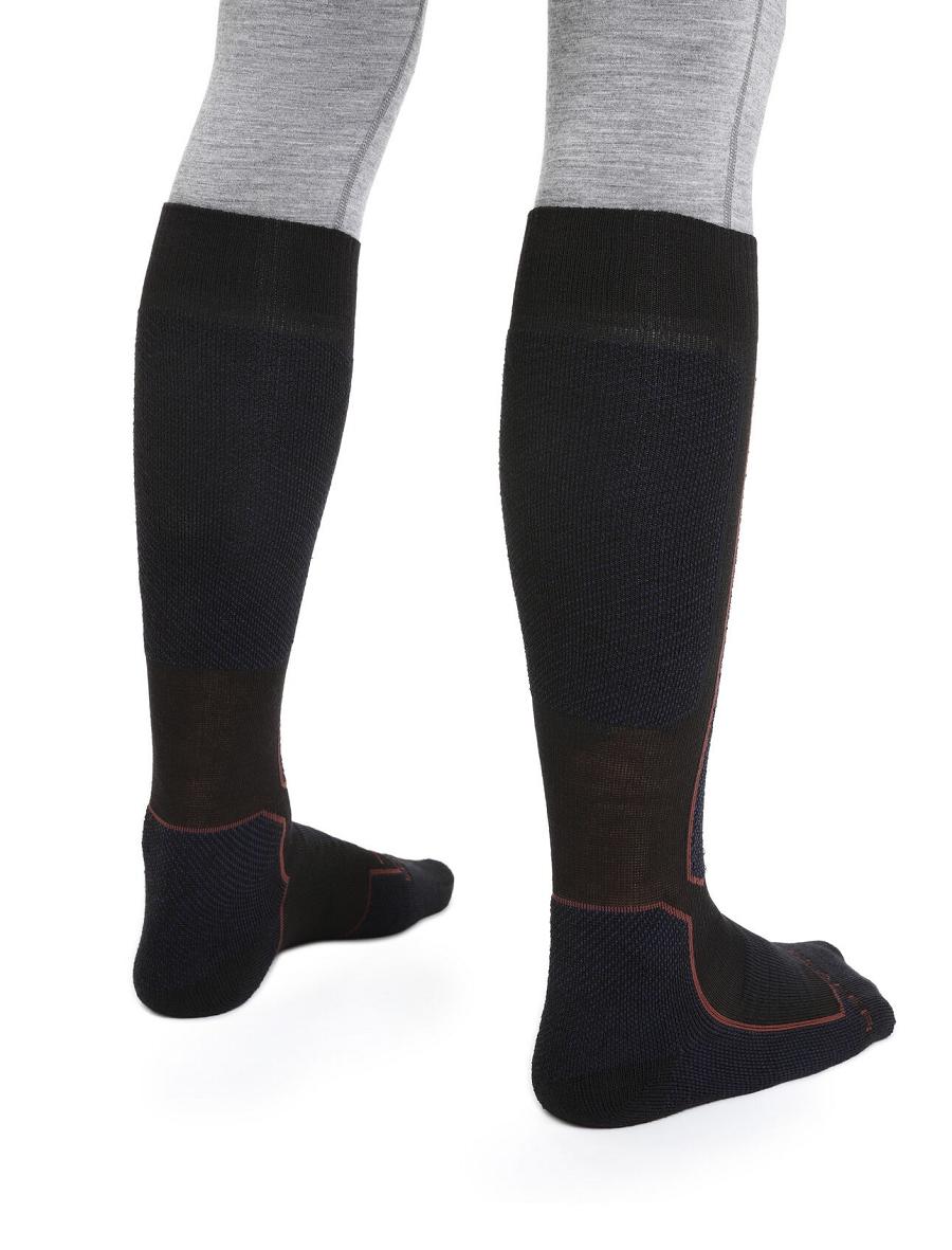 Black / Royal Navy Men's Icebreaker Merino Ski+ Medium Over the Calf Socks | USA 1028WNBY